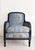 Vintage Blue-Gray Satin Damask Lounge Chair For Sale - Image 4 of 12