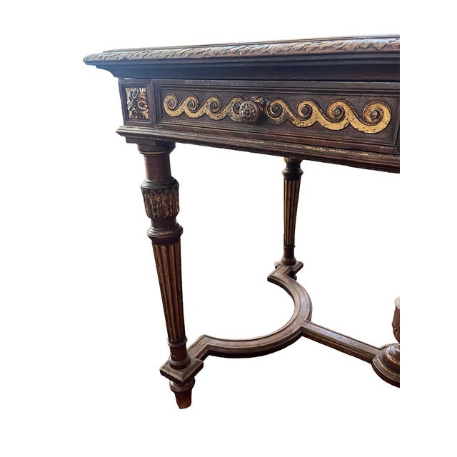 Late 19th Century Antique French Louis XVI-Style Bureau Plat For Sale - Image 5 of 6