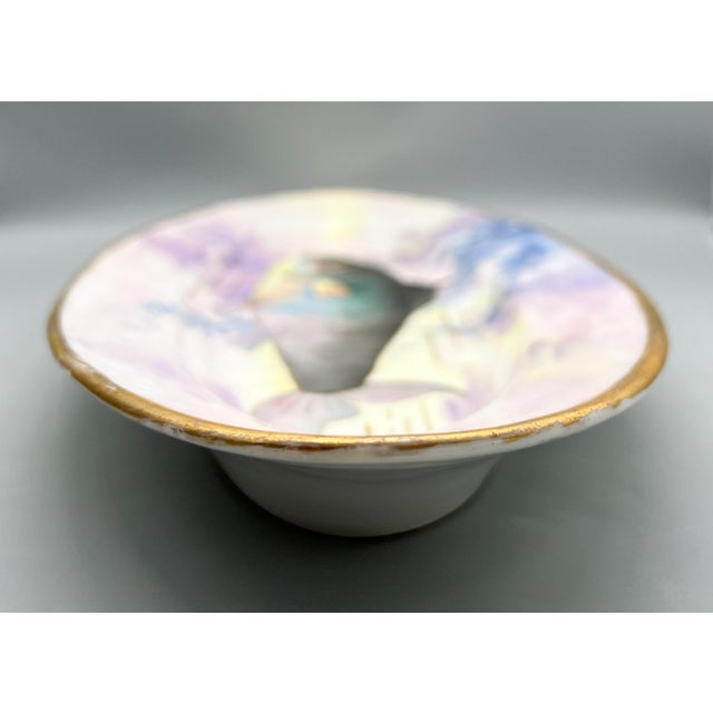 Antique Continental Hand-Painted Porcelain Fish Platter With Wisteria and Gilt Details – Aesthetic Movement For Sale In Houston - Image 6 of 13