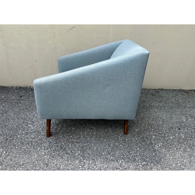 Modern Cube Lounge Chairs With Walnut Base For Sale In West Palm - Image 6 of 14