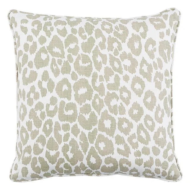 Modern Schumacher Iconic Leopard 20" Pillow in Linen For Sale - Image 3 of 3