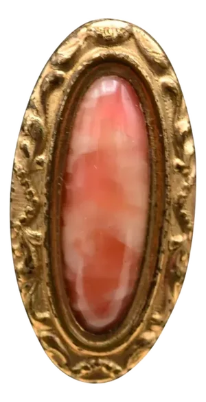Antique Victorian Coral and Gold Filled Stick Pin