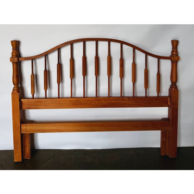 Drexel Vintage, in the Style of Ethan Allen - Spindle Queen/ King Headboard (Only No Side, Rails or Footboard) For Sale - Image 4 of 10