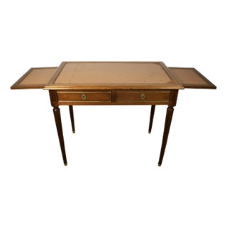 1930’s Antique Louis XVI Leather Top Writing Desk For Sale