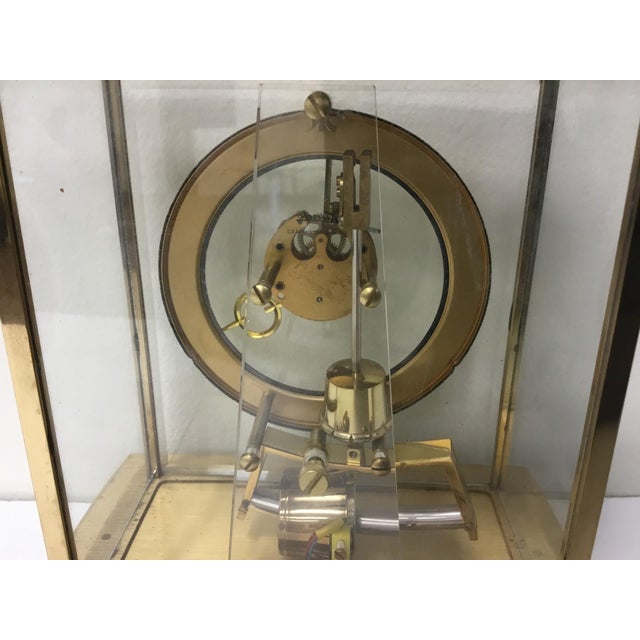 Art Deco Vintage Kieninger & Obergfell Brass and Glass Mantle Clock For Sale - Image 3 of 4
