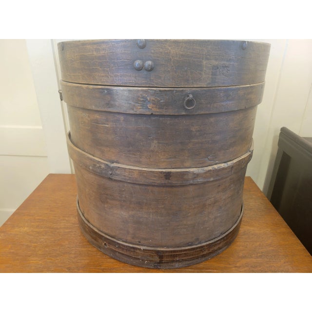 Wood Rustic Antique Round Chinese Bent Wood Food Drum/Side Table For Sale - Image 7 of 9