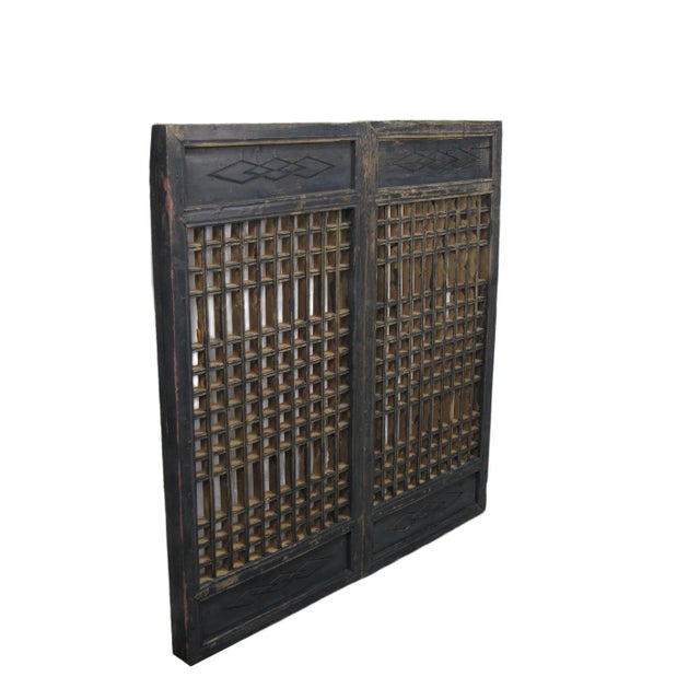 This pair screen panel can be an excellent widow or wall decoration arts. The latticed screen allows air to circulate...
