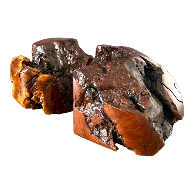 Vintage Rustic Burl Wood Bookends - a Pair For Sale