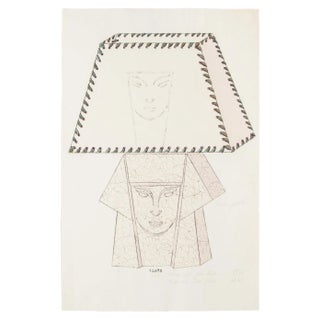 Unknown - Lamp - Original China Ink and Watercolor - Late 19th Century For Sale