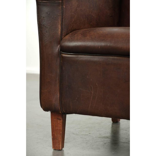 Vintage English Sheepskin Armchair For Sale - Image 11 of 13