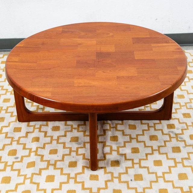 Brown 1960s Mid Century Danish Modern Coffee Table Round Solid Teak Niels Bach Randers MCM For Sale - Image 8 of 12