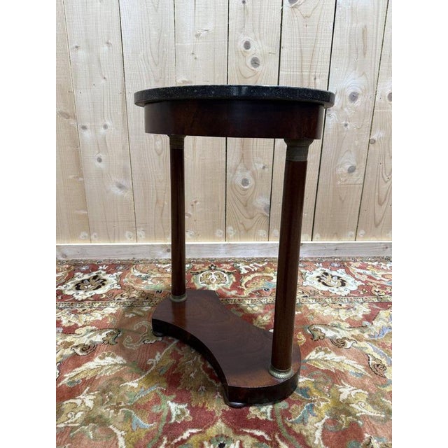 Wood Small Empire Style Oval Side Table For Sale - Image 7 of 8