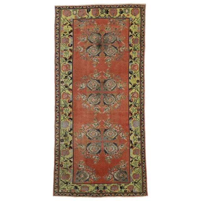 Terra Cotta Vintage Turkish Oushak Gallery Runner Rug - 4'6 X 9'6 For Sale - Image 8 of 8