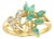 Emerald & Diamond Cluster Style Ring 1.00cttw 14k Yellow Gold, Size 4 For Sale