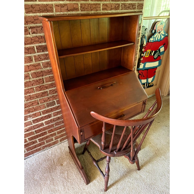 Desk set of desk and chair. The Cushman Colonial Creations Walloomsac Secretary Desk No. 1012 is a rare piece of Cushman...