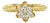 Cubic Zirconia Tulip Ring 14k Yellow Gold, Size 6 For Sale