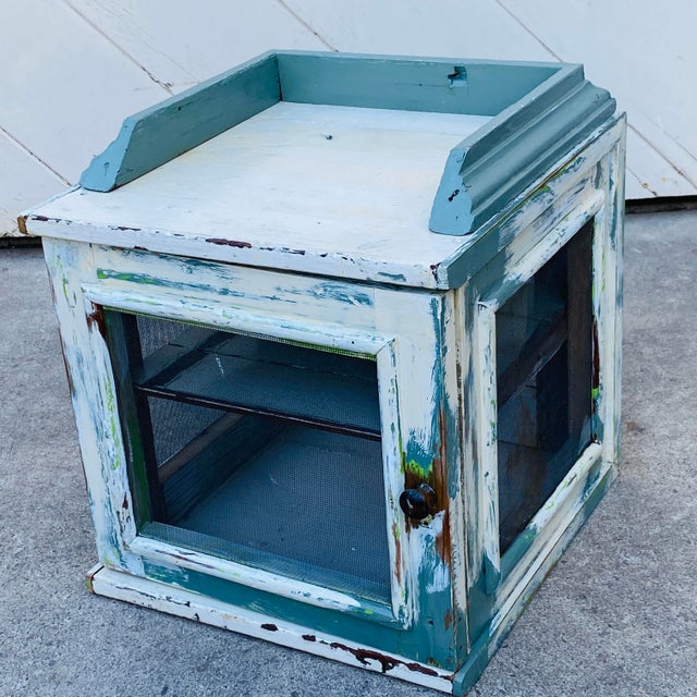 Countertop Pie Cupboard Made From Repurposed Wood by Northern California Folk Artist For Sale - Image 10 of 12