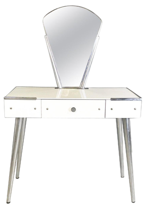 Mid-Century Italian Console with Mirror in Opaline Glass Steel by Raimondi, 1953