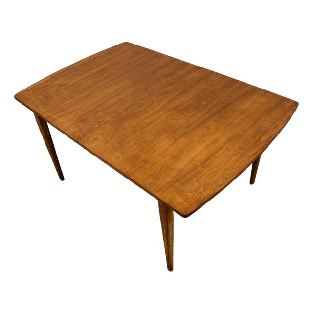 1960s Mid Century Modern Dining Table Drexel Walnut Extension Leaf X1 Rectangular MCM For Sale
