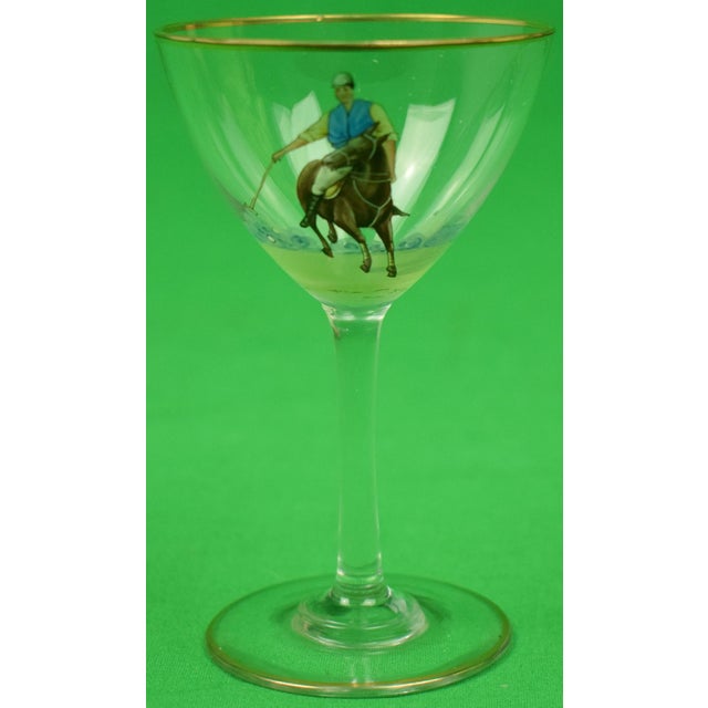 Set X 4 Hand-Painted C1930s Polo Player Sherry Glasses For Sale - Image 4 of 6