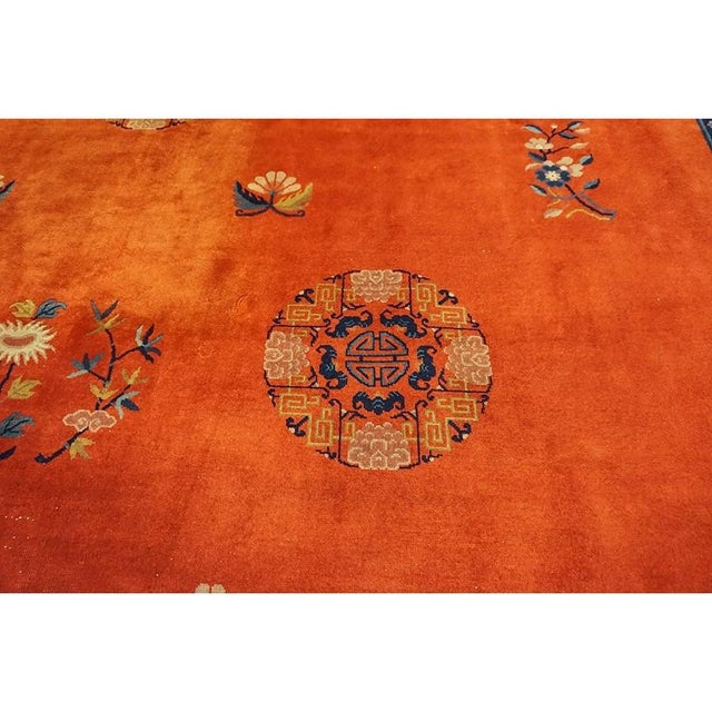 1980s Vintage Large Oversized Yellow Peking Chinese Allover Floral Modern Rug For Sale - Image 10 of 10