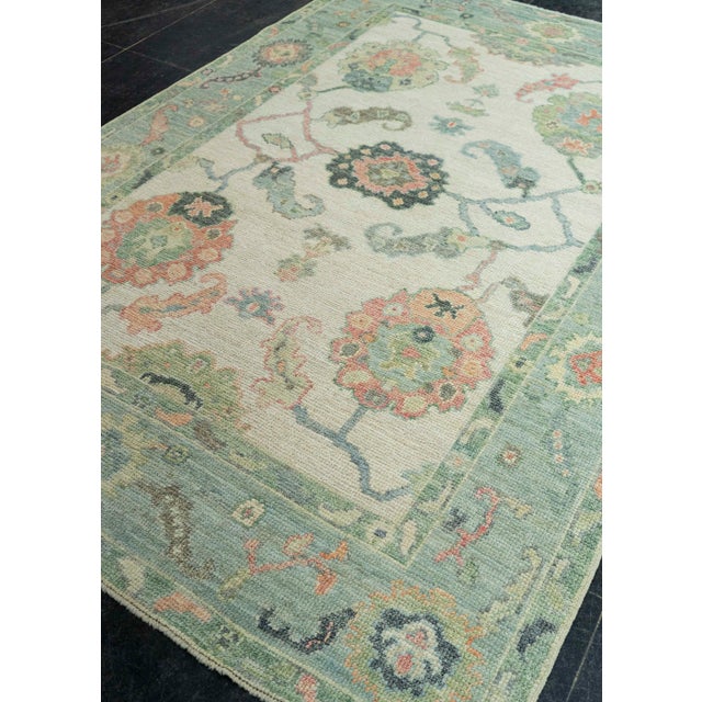 Blue Turkish Oushak Rug 5' x 7'4" #20313 For Sale - Image 8 of 8