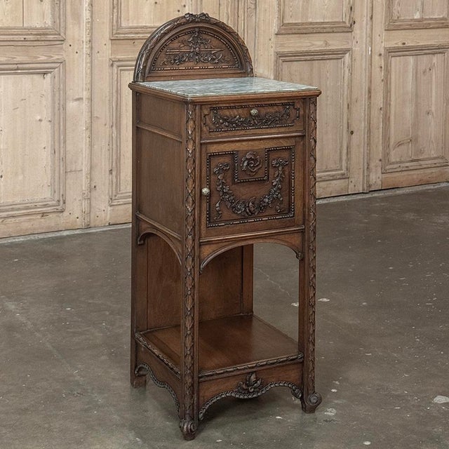 Late 19th Century 19th Century French Louis XVI Walnut Nightstand For Sale - Image 5 of 18