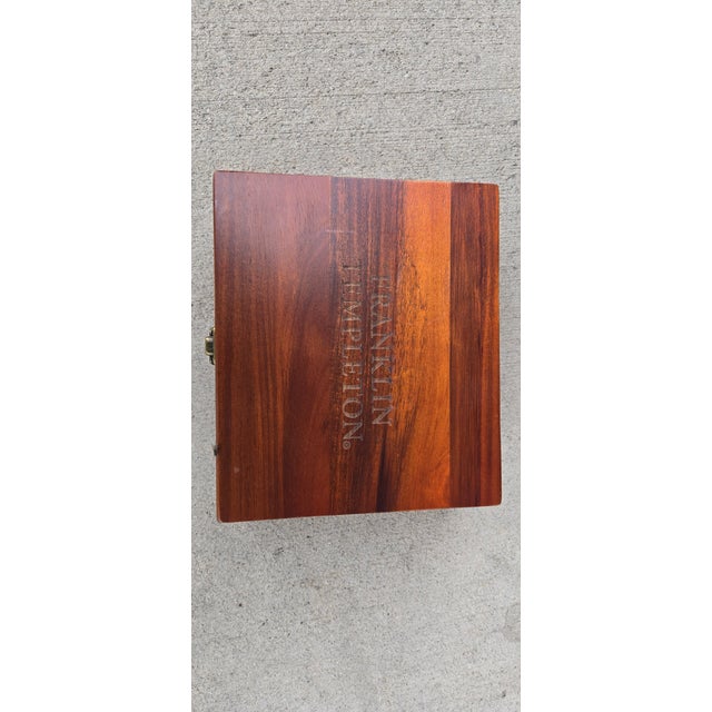 1950s Franklin Templetion Wooden Keepsake Box / Humidor With Engraved Lid For Sale - Image 10 of 12