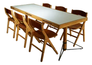 Dining Table and Chairs by Marc Held for Ibm, 1980s, Set of 7