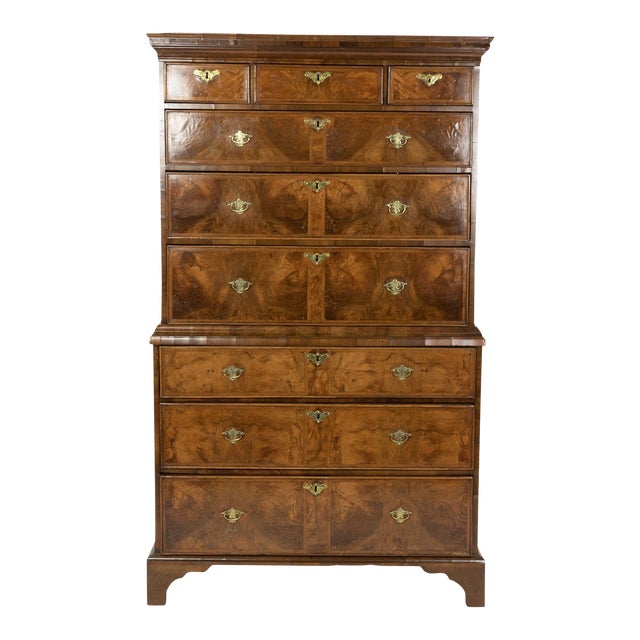 Late 18th Century English George III Walnut & Mahogany Chest For Sale