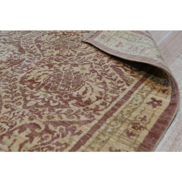 Contemporary 3x10 Sloane Lydia Beige Transitional Floral Hand Knotted Afghan Wool Carpet Rug For Sale - Image 3 of 6