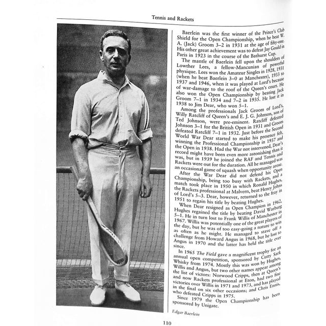 "The Willis Faber Book of Tennis & Rackets" 1980 Lord Aberdare For Sale - Image 9 of 12