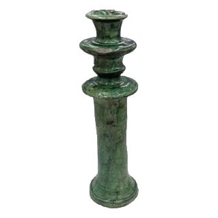 Moroccan Tamegroute Glazed Candlestick Holder For Sale