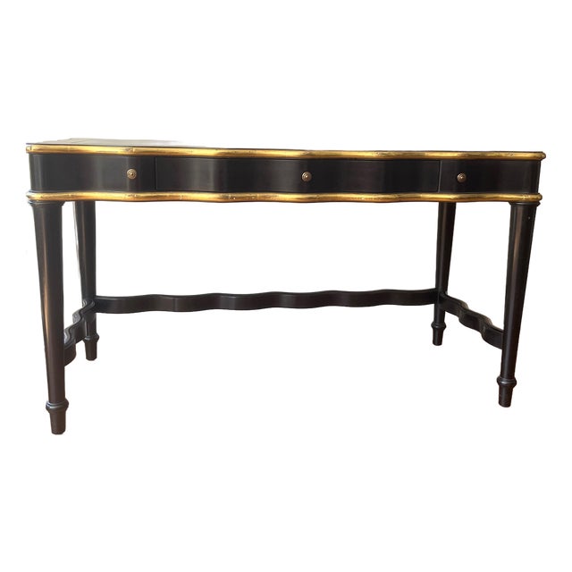 Ebonized Hollywood Regency Desk/Table with Gilding For Sale