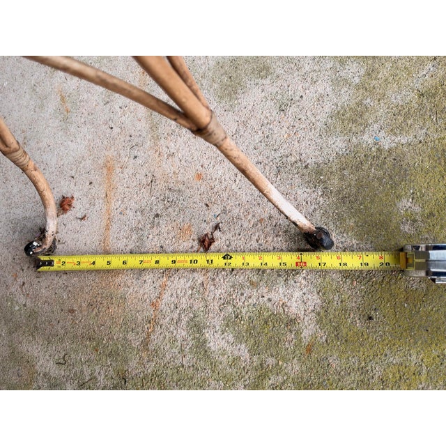 60's Midcentury Wrought Iron Base With Glass Top Patio/Outdoor Table For Sale - Image 12 of 13