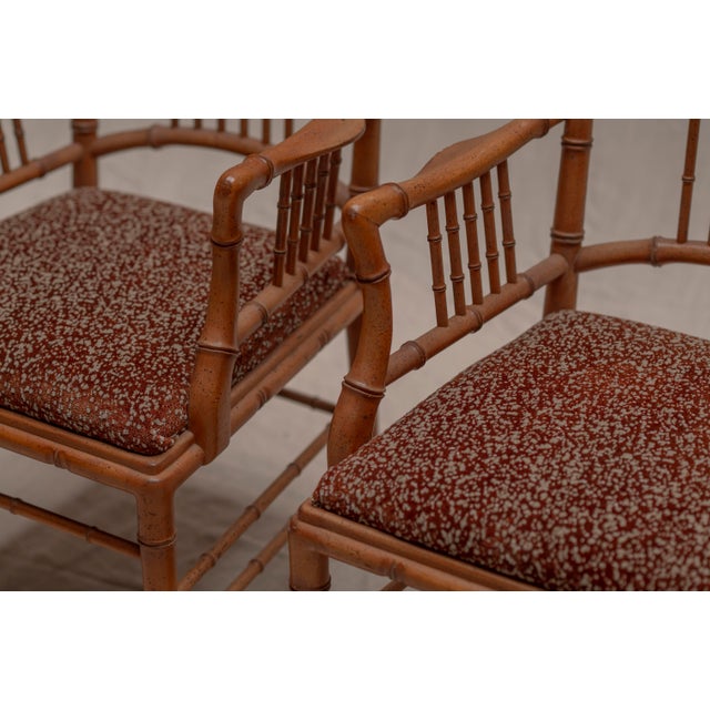 Italian Faux Bamboo Armchairs, 1970s, Set of 4 For Sale - Image 15 of 16