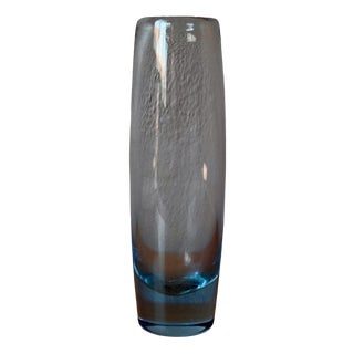 Scandinavian Modernist Blue Glass Vase by Per Lütken for Holmegaard, Denmark, 1950s For Sale