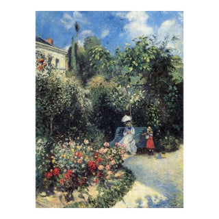Vintage French Impressionist Art Print – Summer Garden by Camille Pissarro, 18" X 24" For Sale