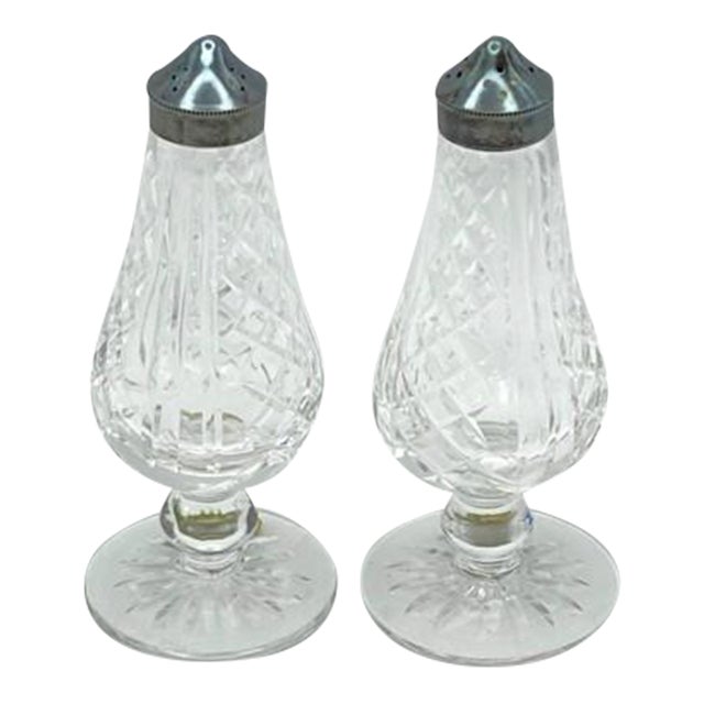 1990s Waterford Crystal “Glengariff” Pattern Salt and Pepper Shakers 6" (Never Used) For Sale