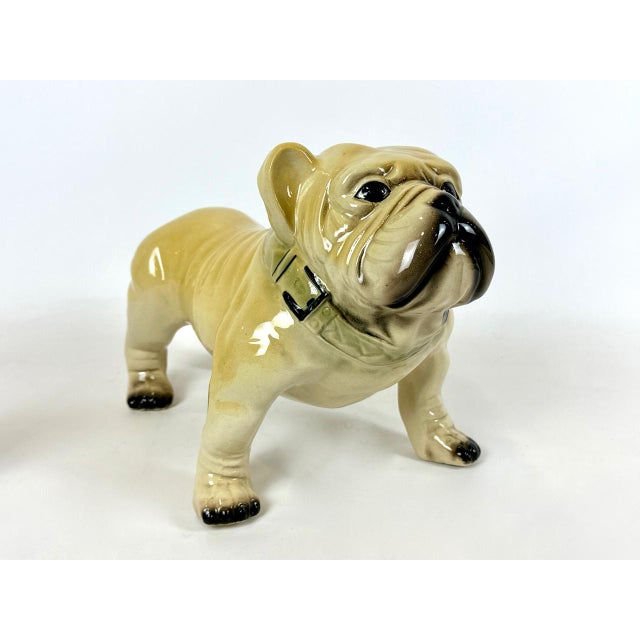 Yellow Large Vintage Bulldog Dog Figurine in Porcelain, 1960s For Sale - Image 8 of 10