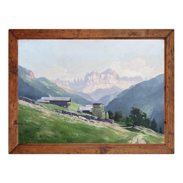 Fritz Rotter, View of the Catinaccio Rosengarten, Dolomites, Italy, Oil Painting For Sale