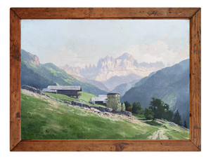 Fritz Rotter, View of the Catinaccio Rosengarten, Dolomites, Italy, Oil Painting