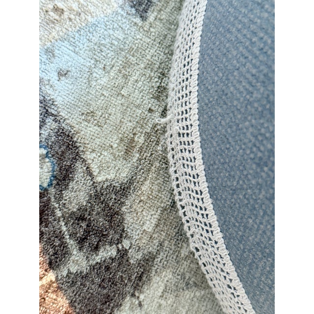 Contemporary George Smith Cloverleaf Pouffe in Fortuny Centuria Dove Blue For Sale - Image 3 of 7