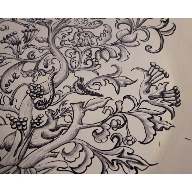 Folk Art Manolo Contreras Mexican Folk Art Plate With Birds & Flowers – 20" For Sale - Image 3 of 7