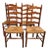 Four Tell City Rock Maple Ladderback Dining Chairs With Rush Seats For Sale