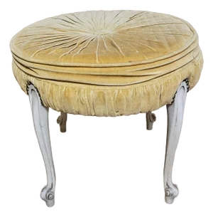 Vintage Louis XV French Vanity Stool – Cabriole Legs – Hollywood Regency