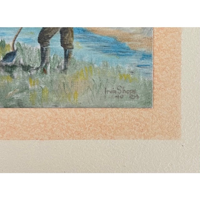 American Vintage Western Pioneer Wagon Train Landscape Painting, Signed, Oregon Trail Americana. For Sale - Image 3 of 10