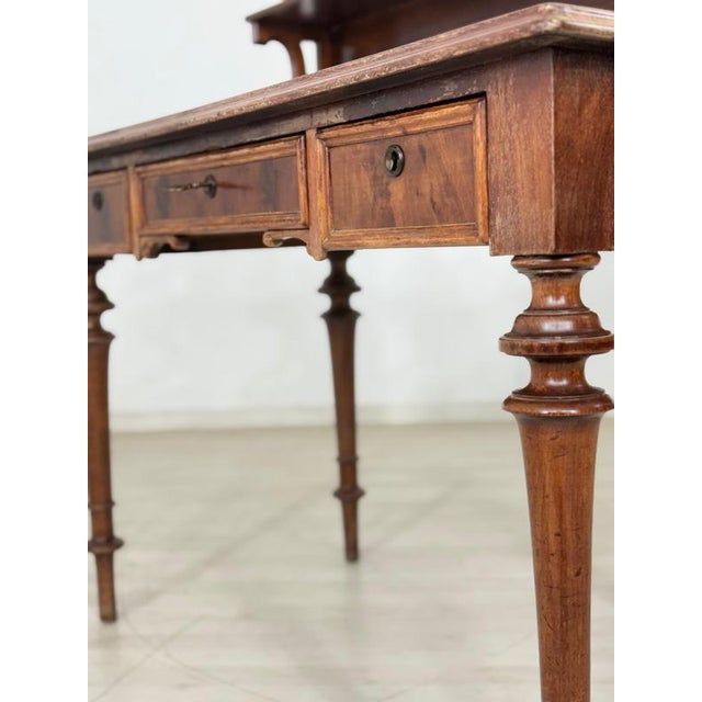 Brown Antique Gründerzeit Desk, 1880 For Sale - Image 8 of 10