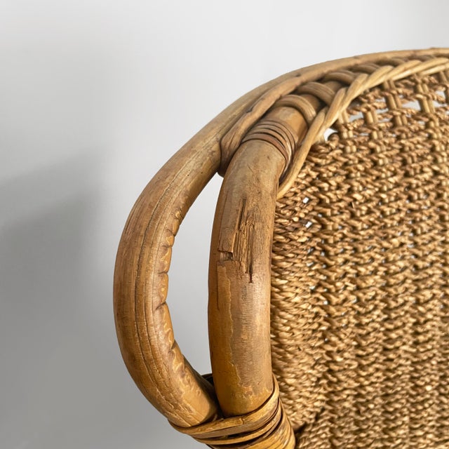 Vintage Italian Art Deco Chairs in Rattan, 1930s, Set of 4 For Sale - Image 11 of 18
