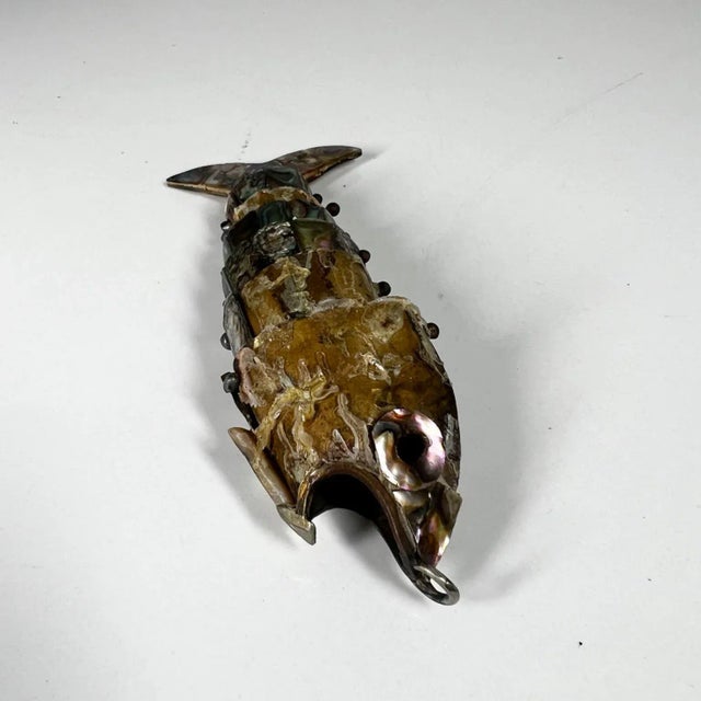 1970s Style Los Castillo Vintage Abalone Fish Bottle Opener Mexico For Sale In San Diego - Image 6 of 9